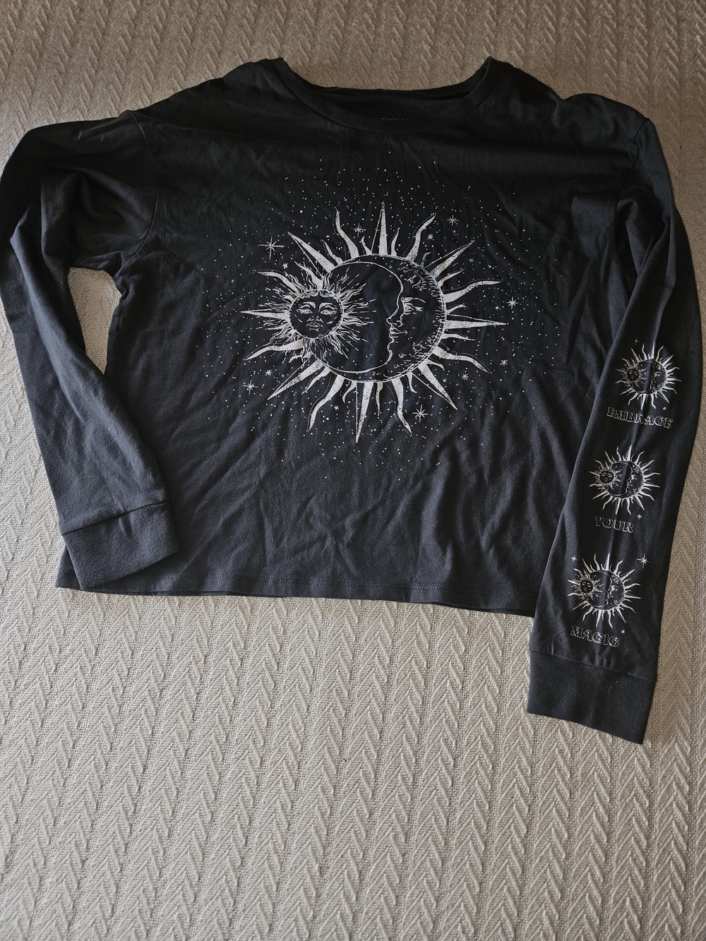 Grayson Threads Black Long Sleeve Sun & Moon Graphic Tee
